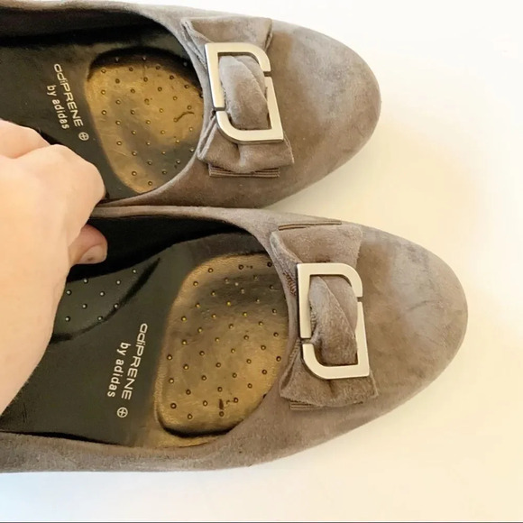 Rockport Grey Suede Wedge Pumps Adiprene by Adidas Heels Bow Workwear Size 10 - Picture 7 of 11